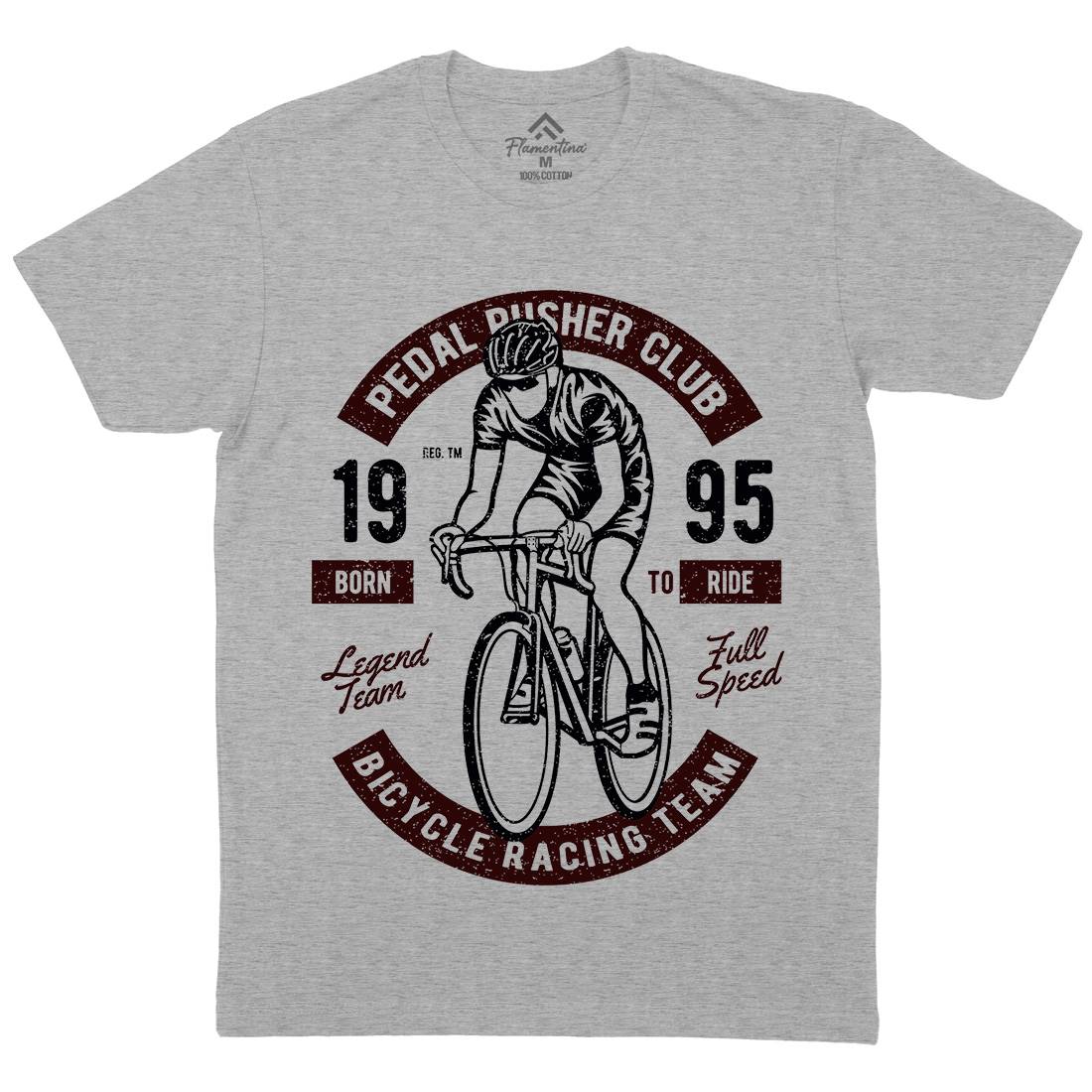 Bicycle Racing Team Mens Organic Crew Neck T-Shirt Bikes A011