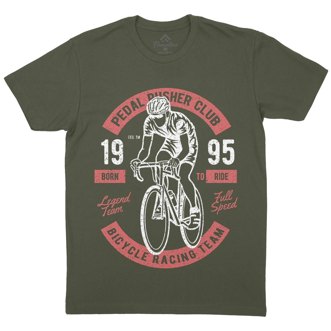Bicycle Racing Team Mens Organic Crew Neck T-Shirt Bikes A011