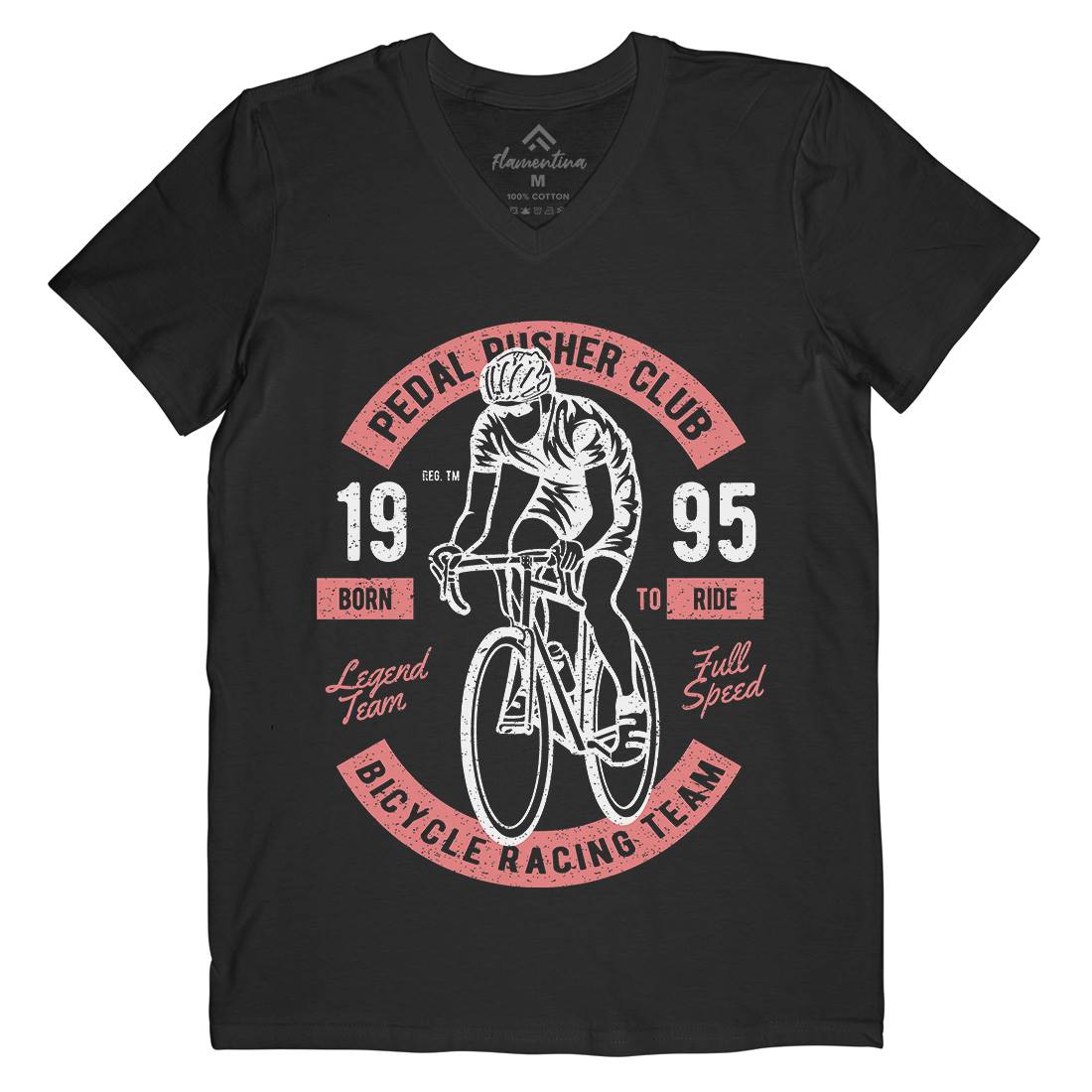 Bicycle Racing Team Mens V-Neck T-Shirt Bikes A011