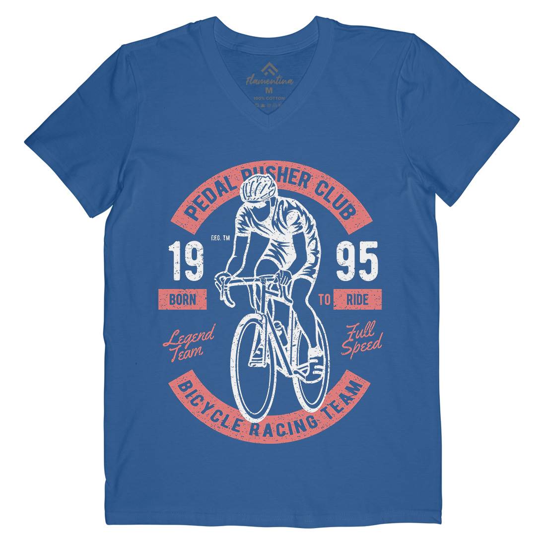Bicycle Racing Team Mens V-Neck T-Shirt Bikes A011