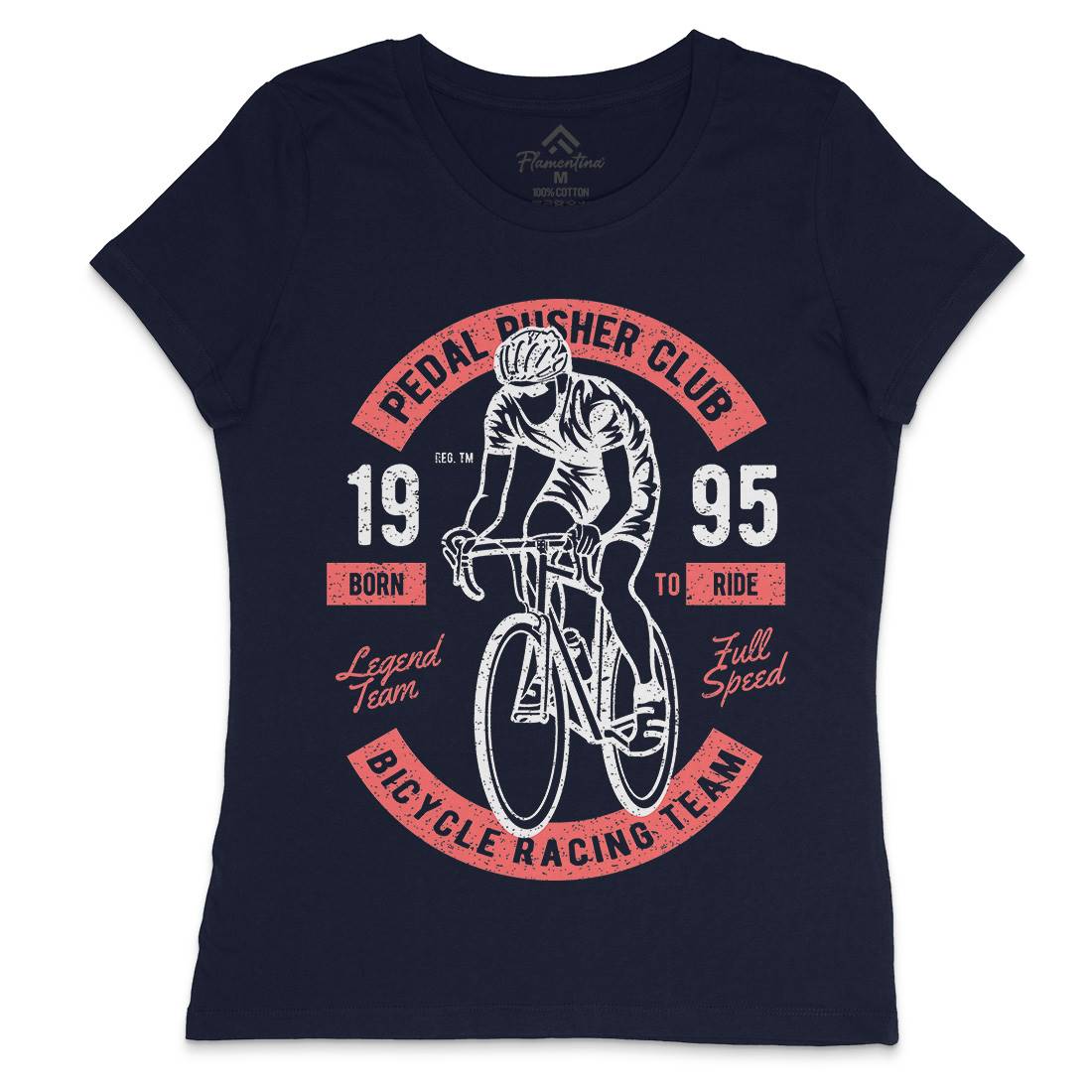 Bicycle Racing Team Womens Crew Neck T-Shirt Bikes A011
