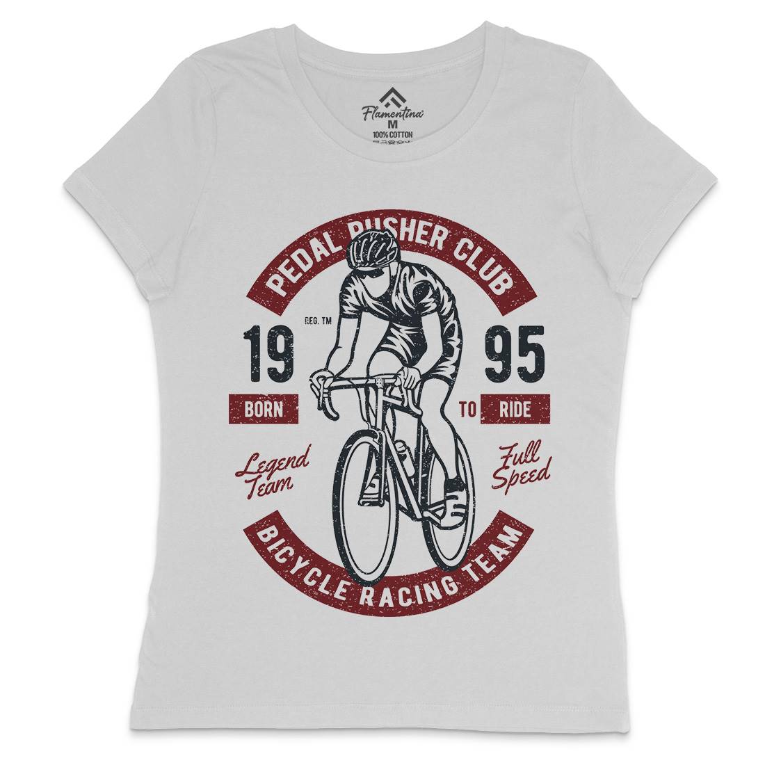 Bicycle Racing Team Womens Crew Neck T-Shirt Bikes A011