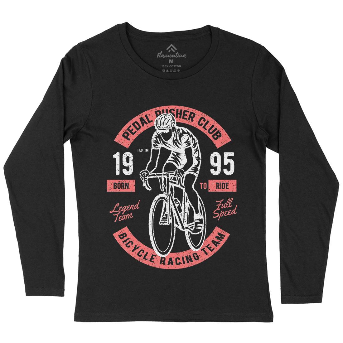 Bicycle Racing Team Womens Long Sleeve T-Shirt Bikes A011