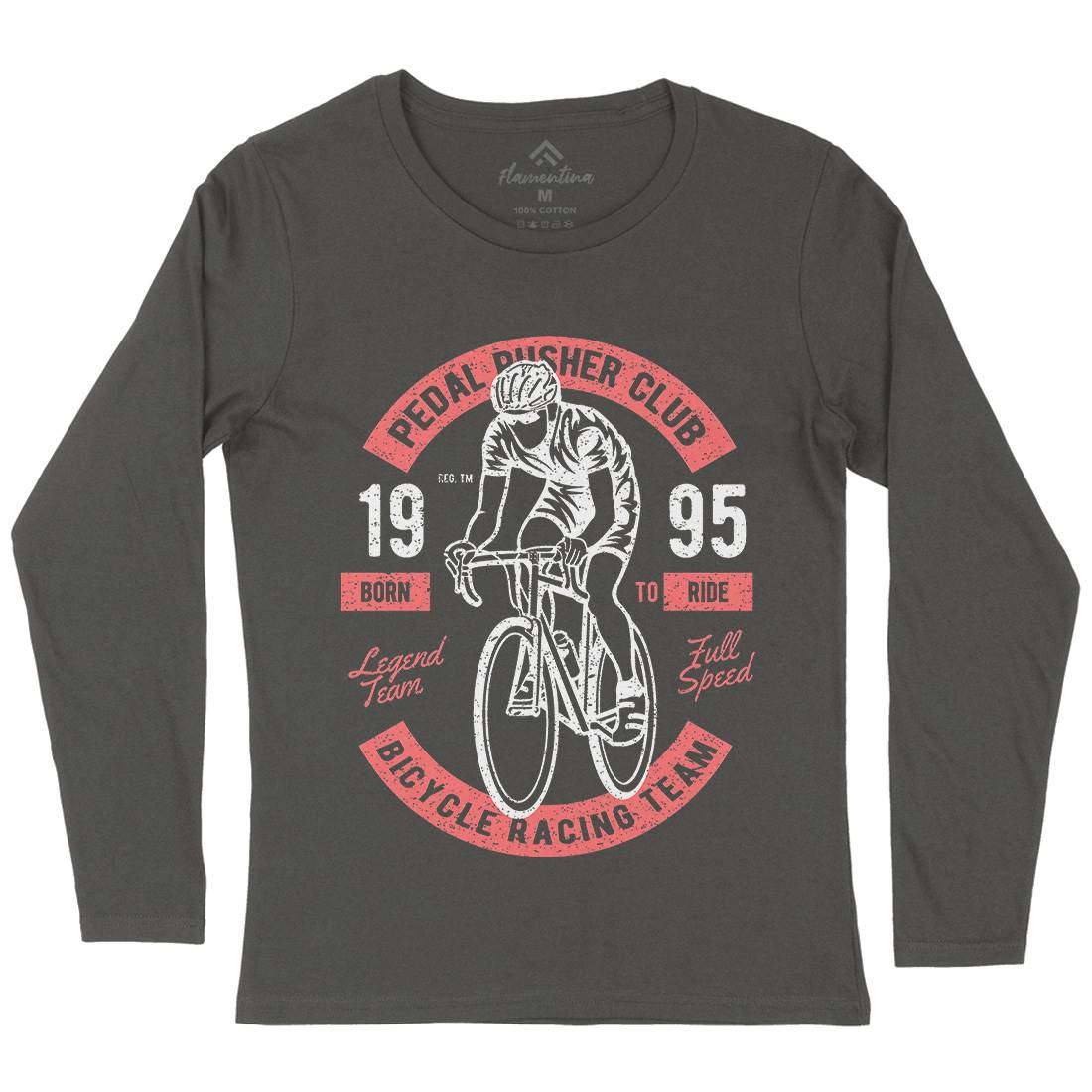 Bicycle Racing Team Womens Long Sleeve T-Shirt Bikes A011
