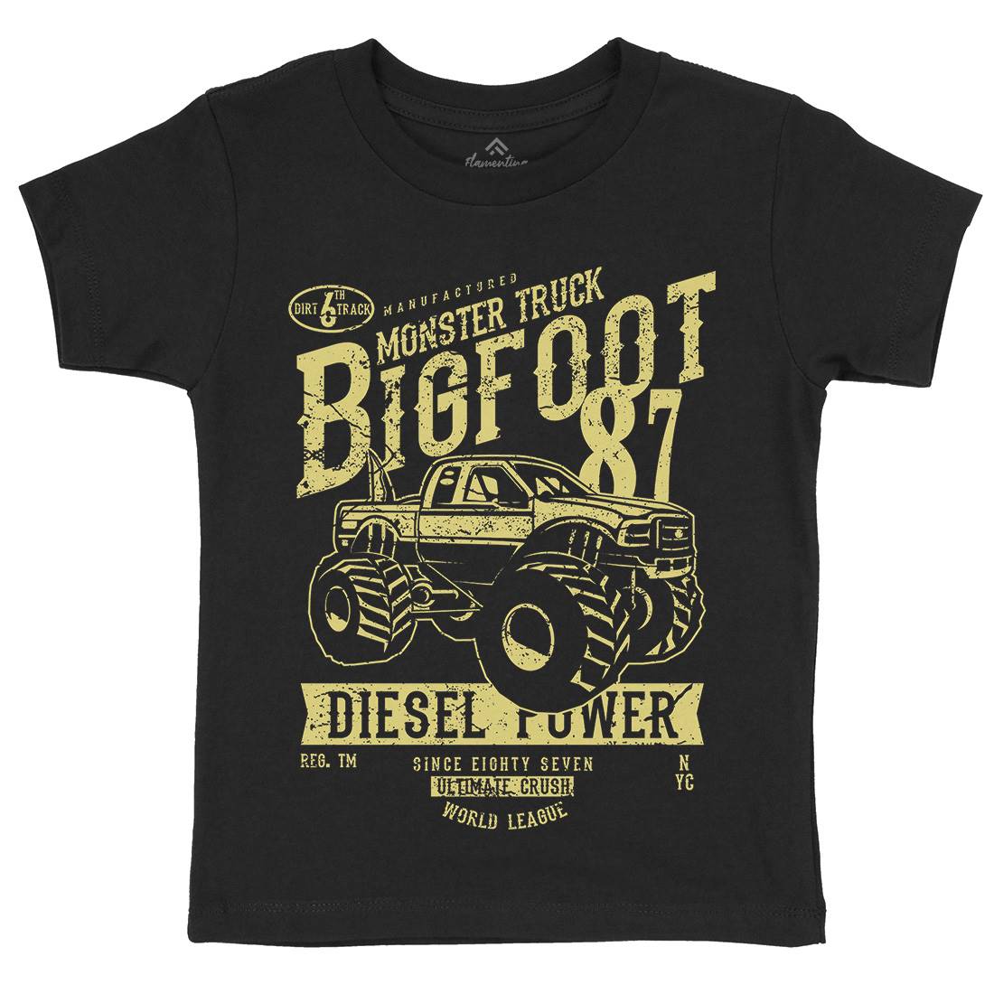 Big Foot Kids Crew Neck T-Shirt Vehicles A012