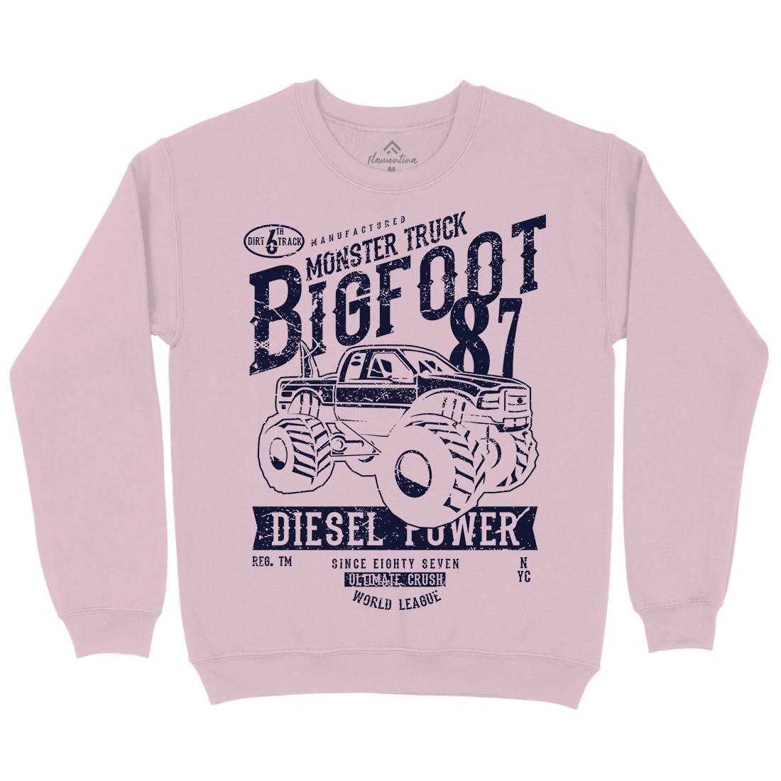 Big Foot Kids Crew Neck Sweatshirt Vehicles A012
