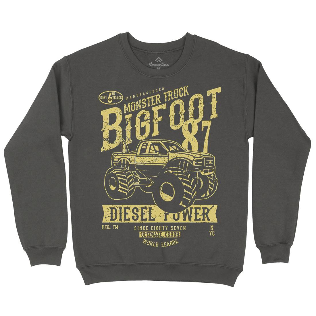 Big Foot Kids Crew Neck Sweatshirt Vehicles A012