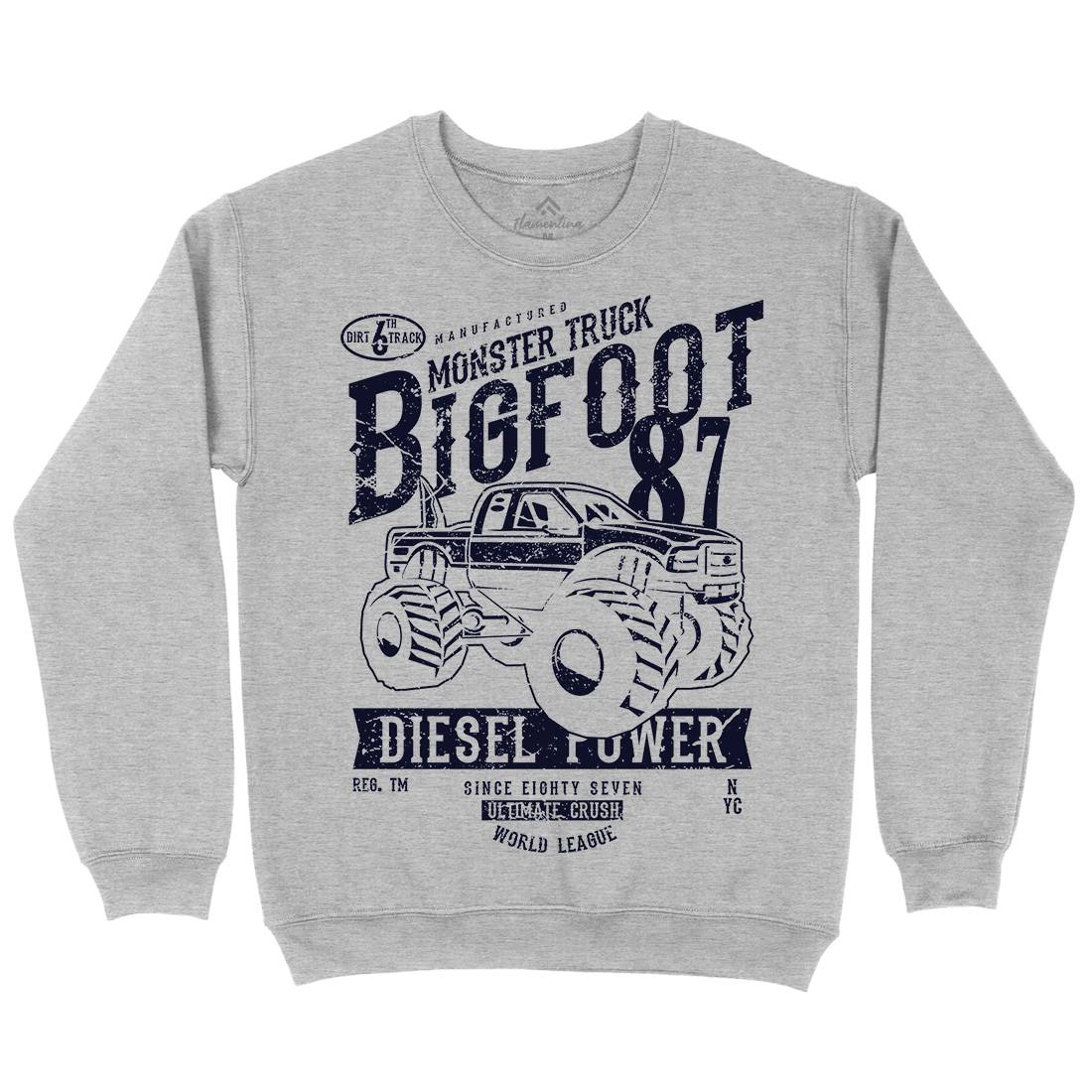 Big Foot Mens Crew Neck Sweatshirt Vehicles A012