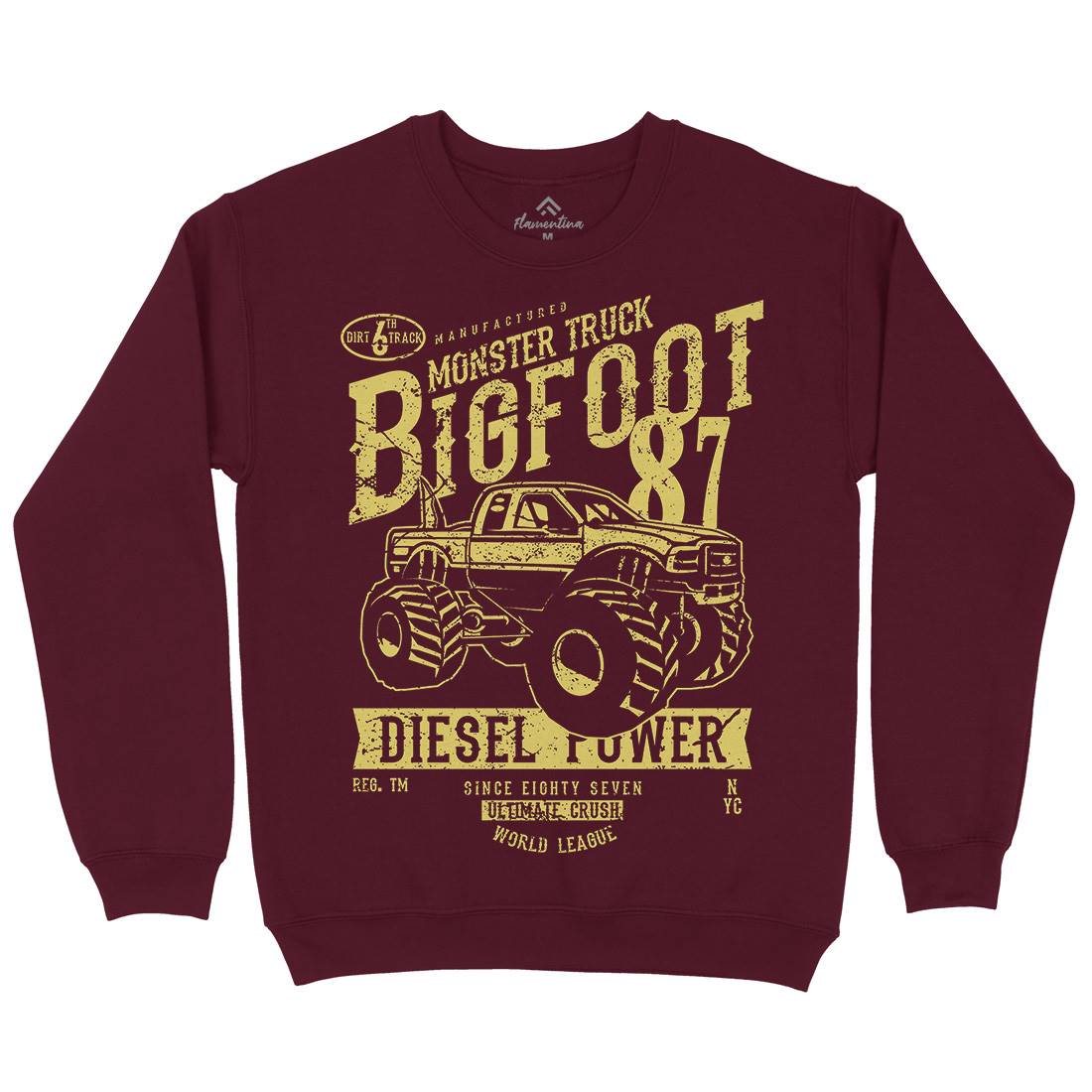 Big Foot Mens Crew Neck Sweatshirt Vehicles A012