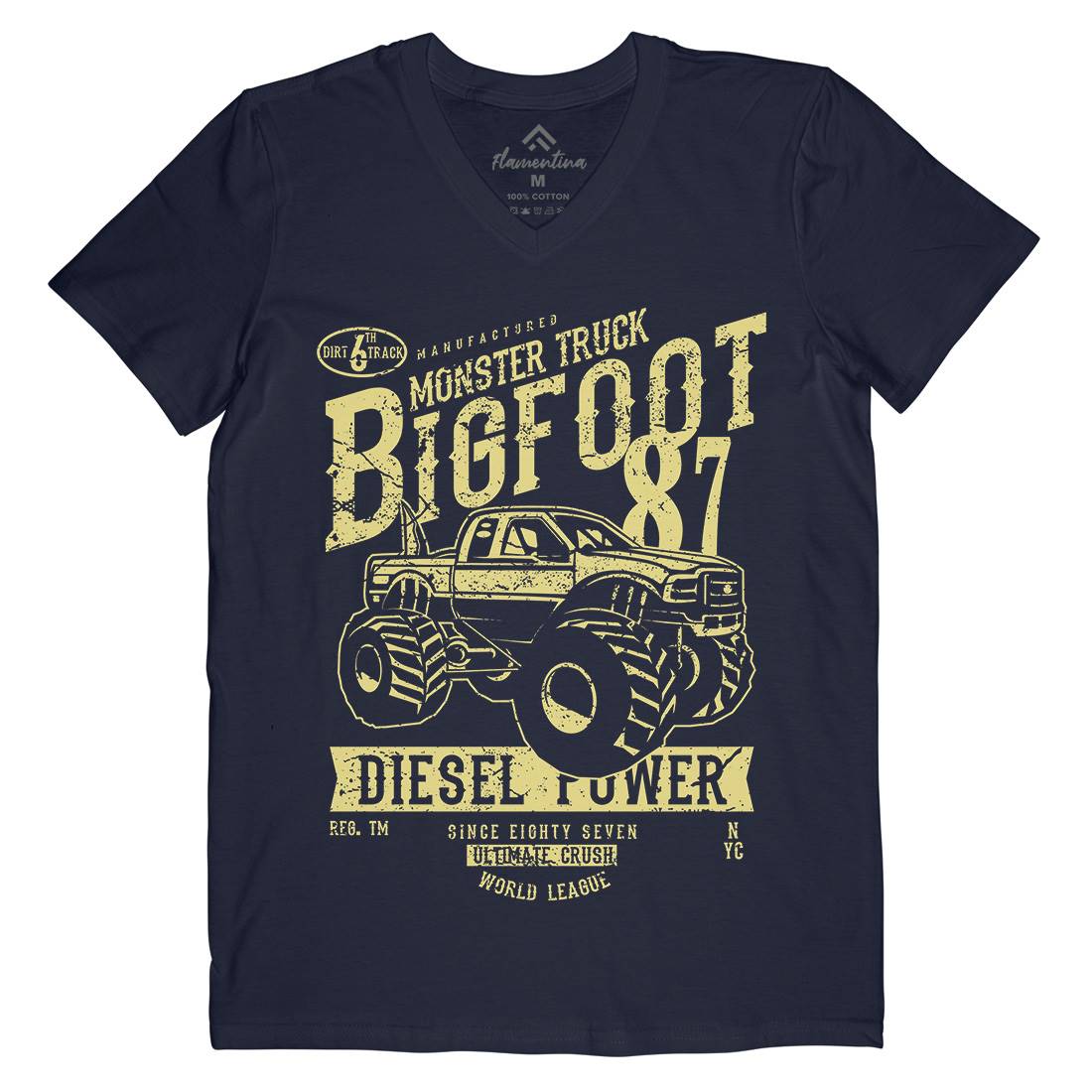 Big Foot Mens V-Neck T-Shirt Vehicles A012