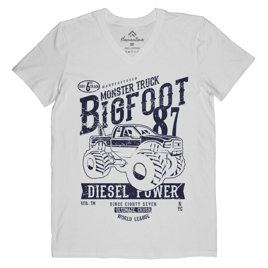Big Foot Mens V-Neck T-Shirt Vehicles A012