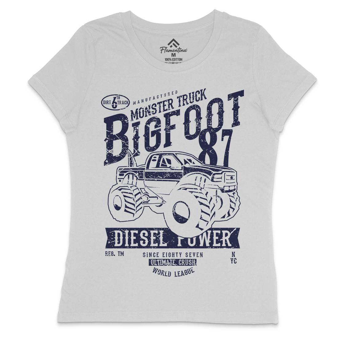 Big Foot Womens Crew Neck T-Shirt Vehicles A012