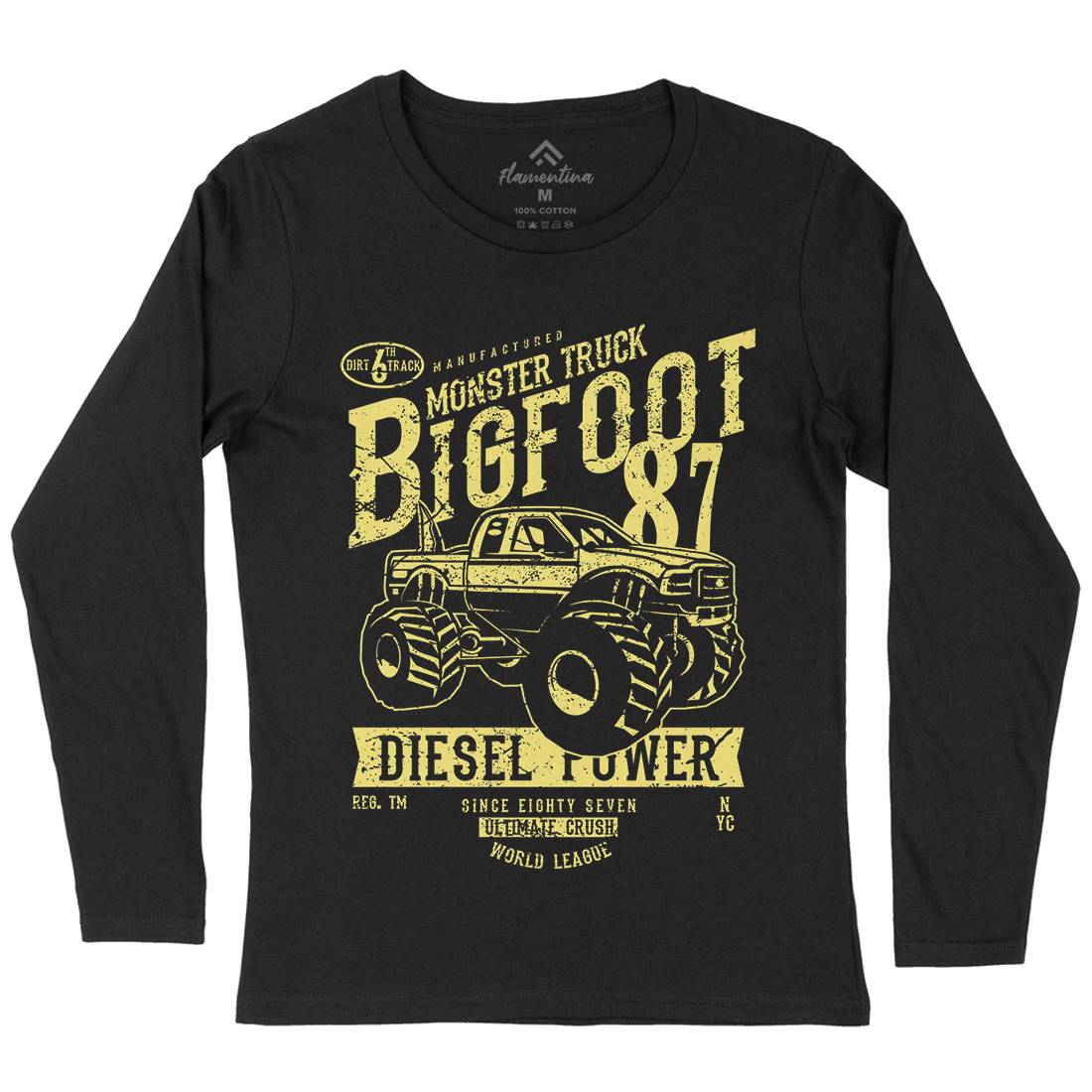 Big Foot Womens Long Sleeve T-Shirt Vehicles A012