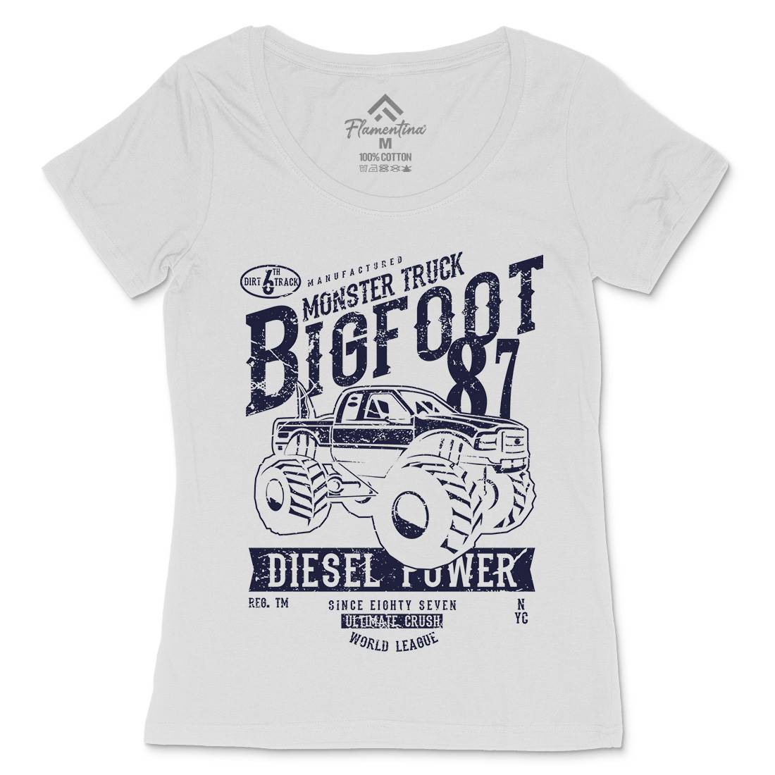 Big Foot Womens Scoop Neck T-Shirt Vehicles A012