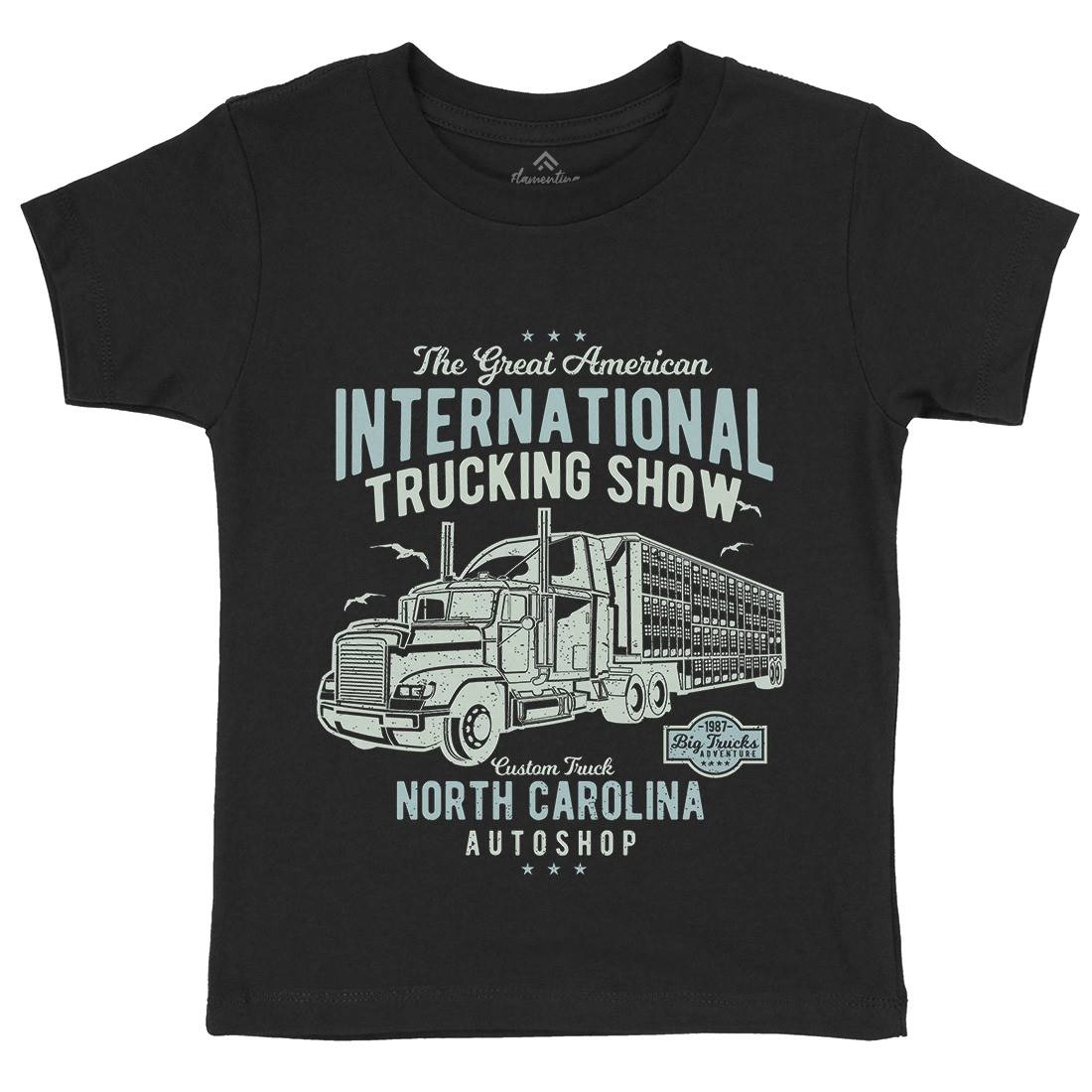 Big Truck Kids Organic Crew Neck T-Shirt Vehicles A013