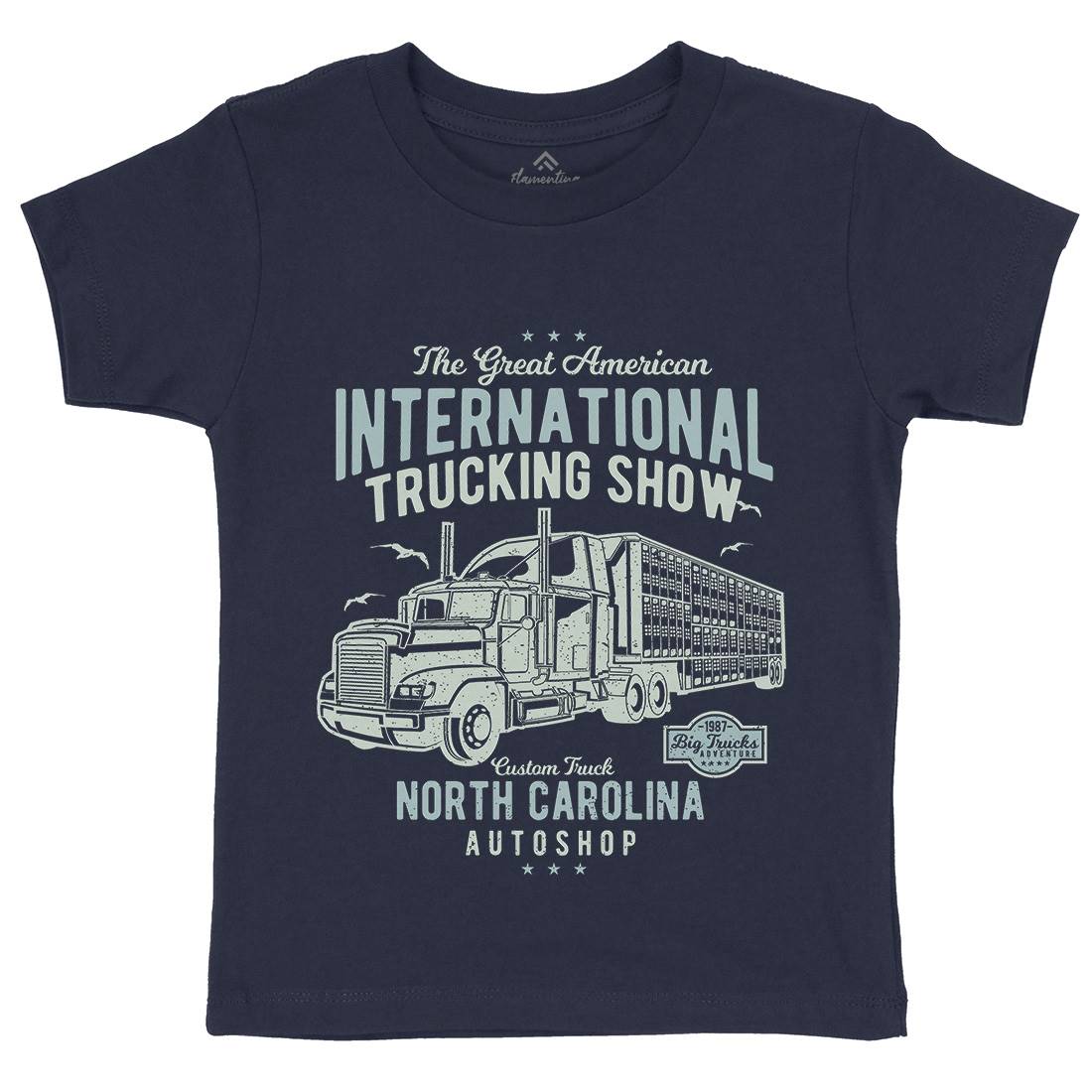 Big Truck Kids Organic Crew Neck T-Shirt Vehicles A013