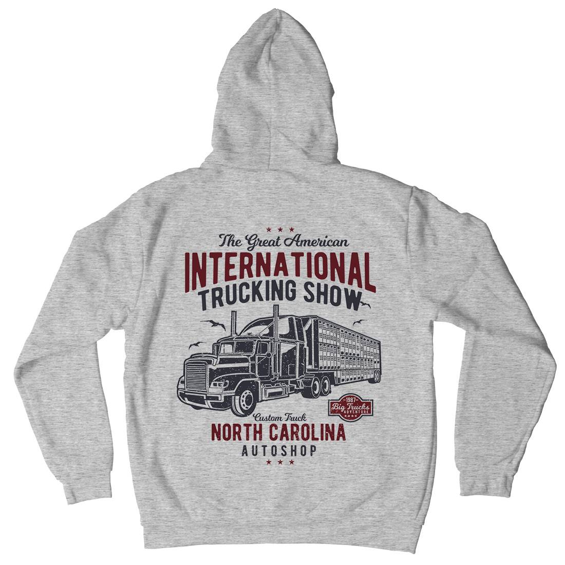 Big Truck Mens Hoodie With Pocket Vehicles A013