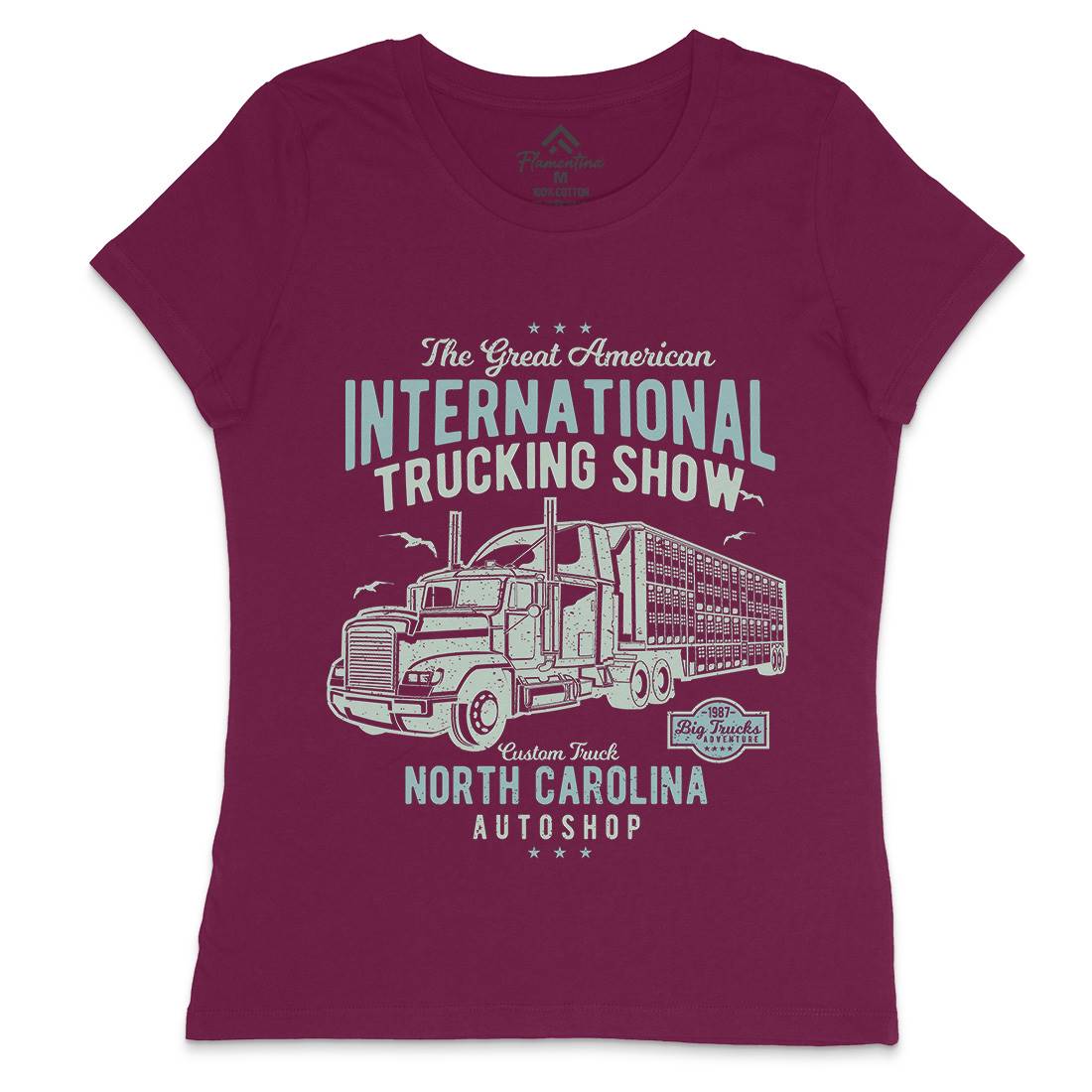 Big Truck Womens Crew Neck T-Shirt Vehicles A013