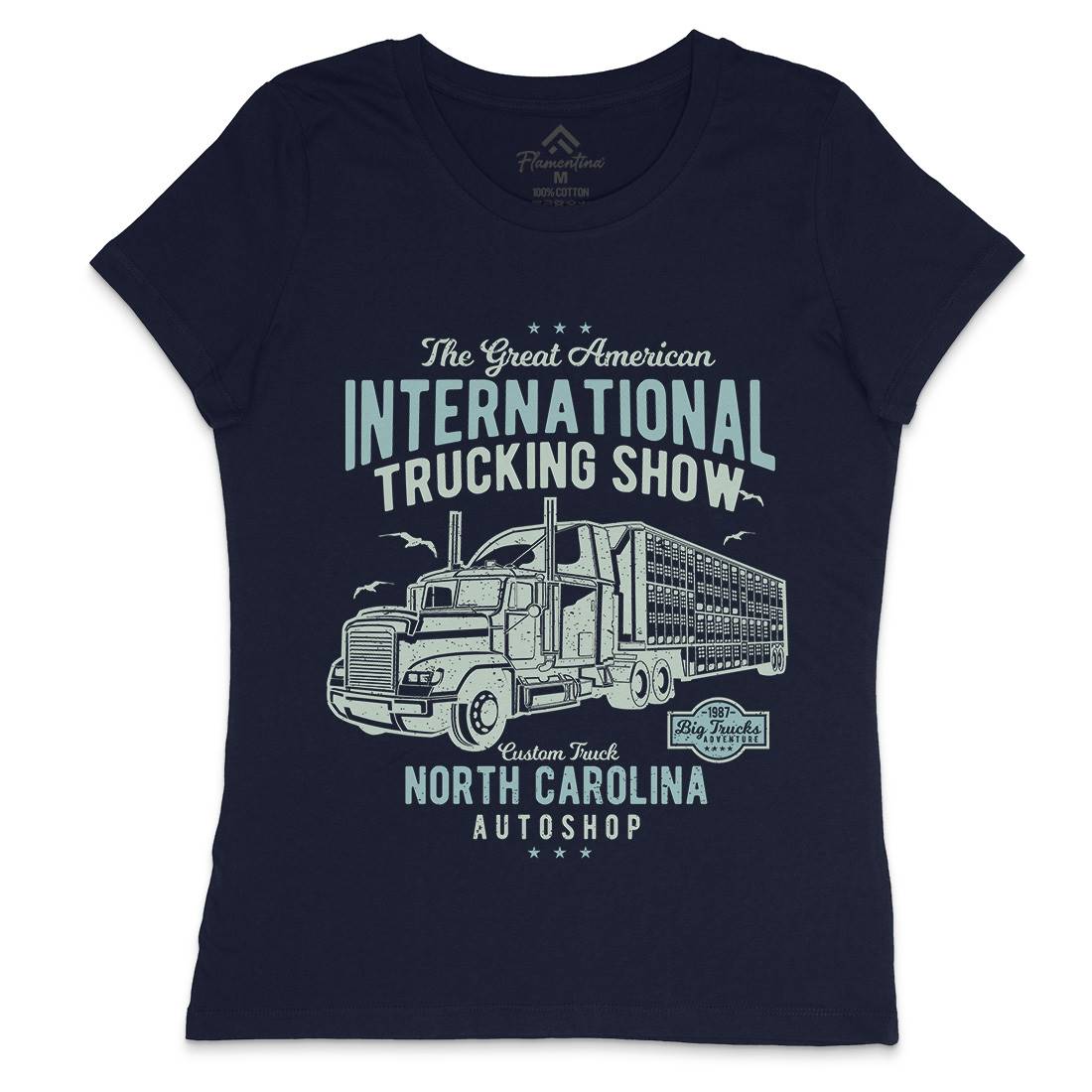 Big Truck Womens Crew Neck T-Shirt Vehicles A013