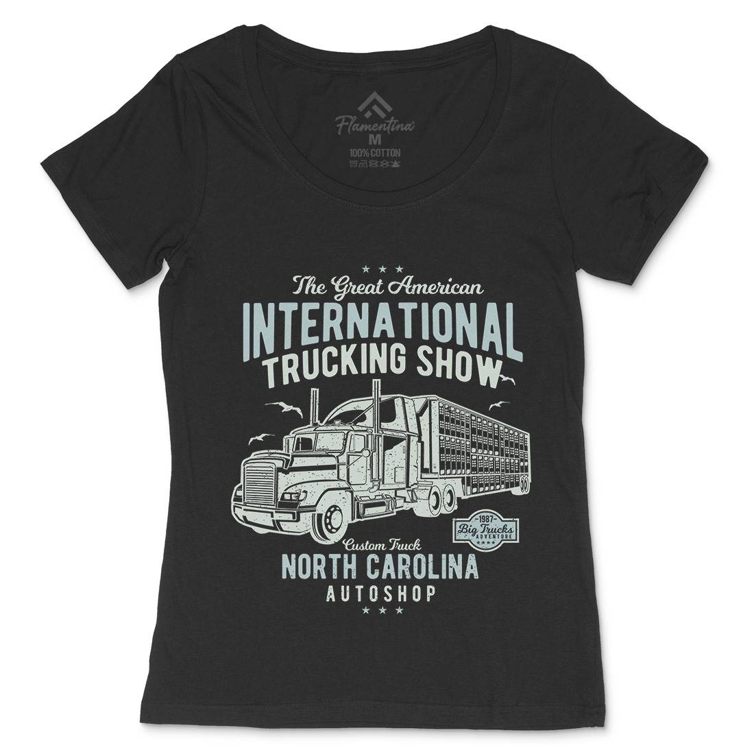 Big Truck Womens Scoop Neck T-Shirt Vehicles A013