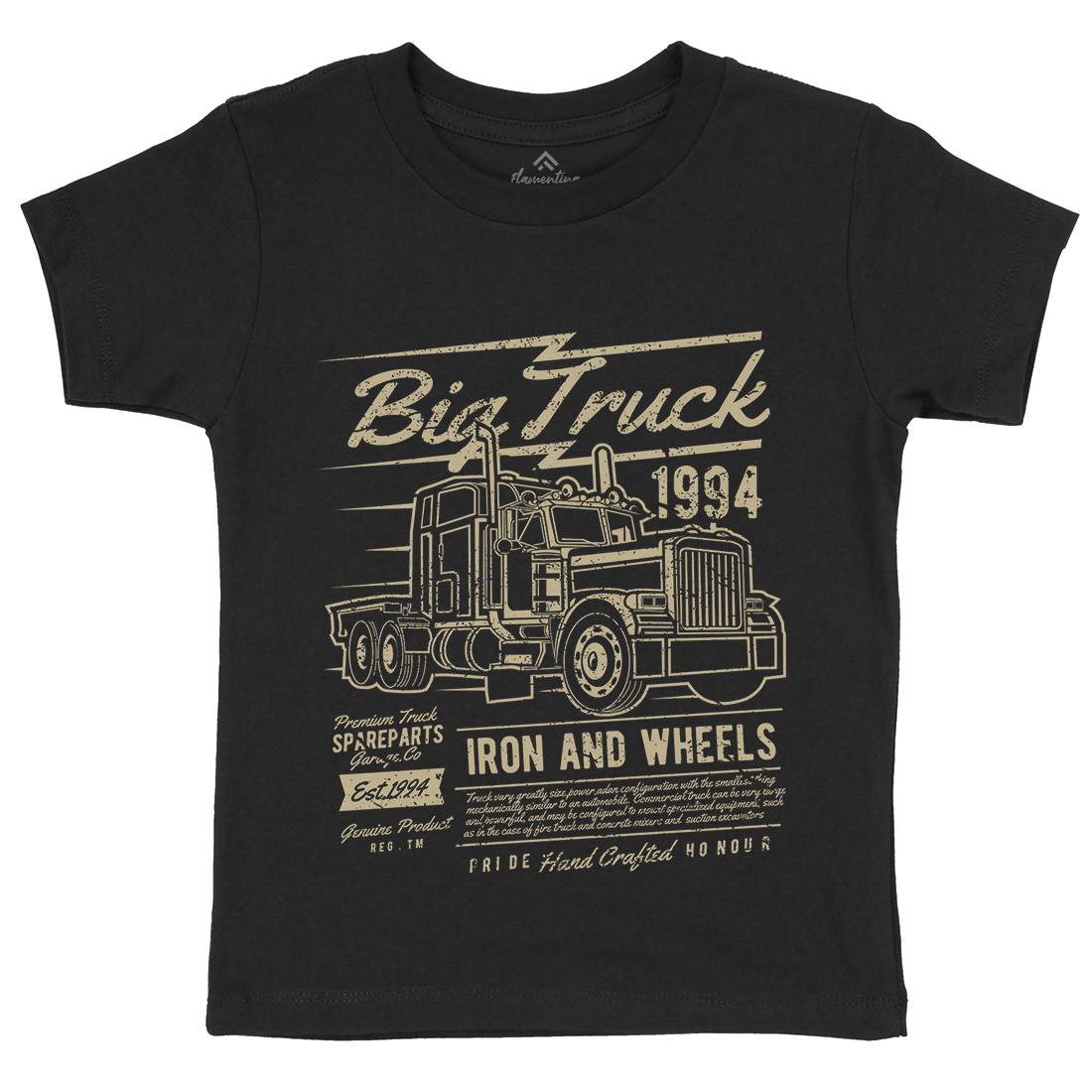 Big Truck Kids Crew Neck T-Shirt Vehicles A014
