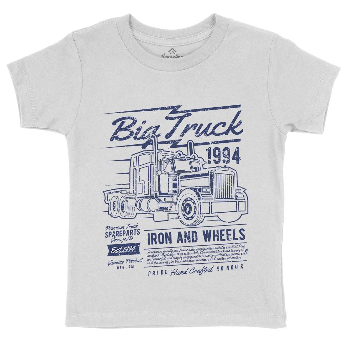 Big Truck Kids Organic Crew Neck T-Shirt Vehicles A014