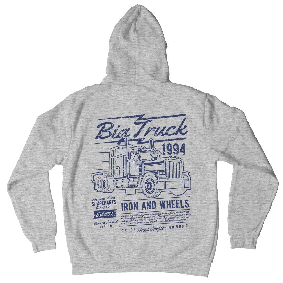 Big Truck Mens Hoodie With Pocket Vehicles A014