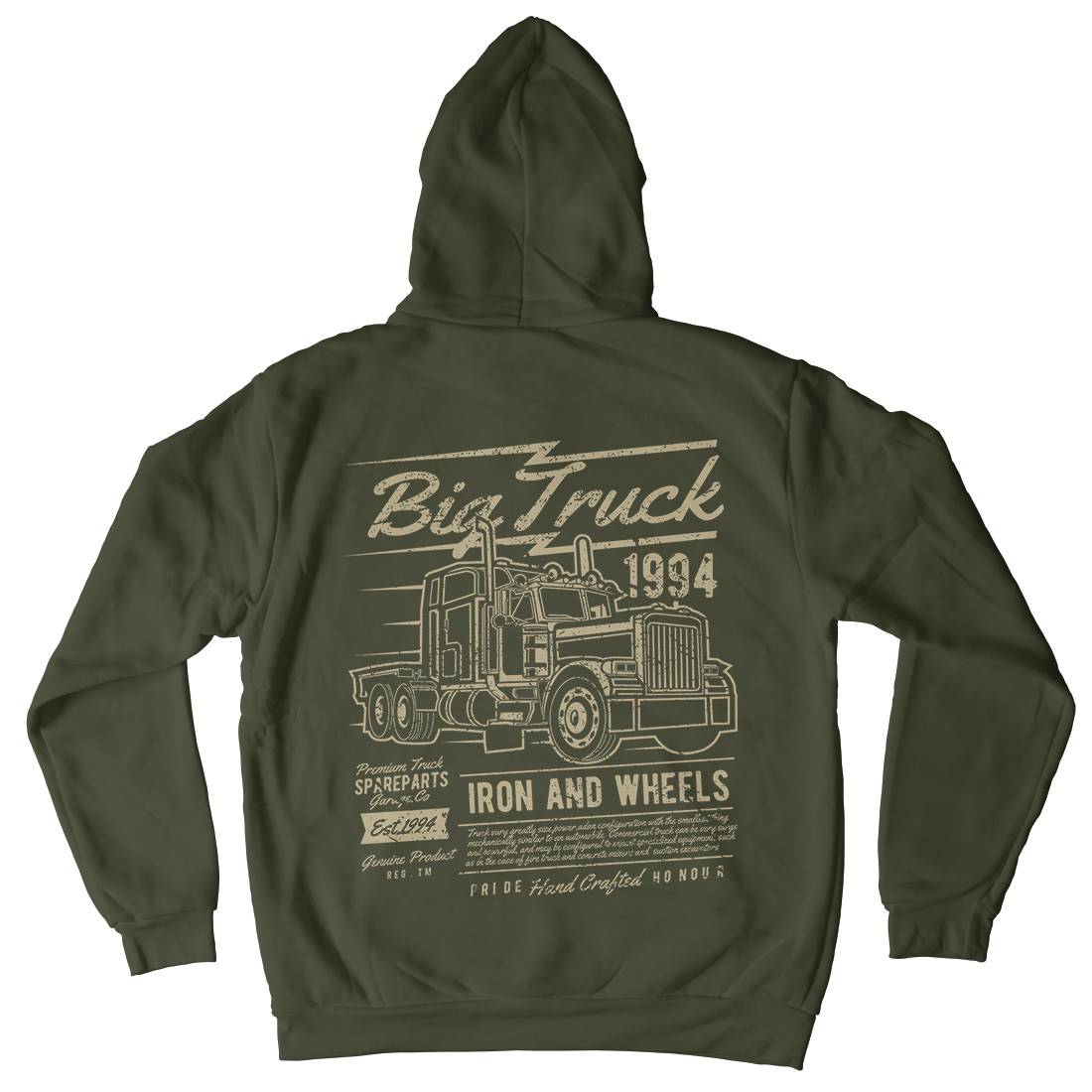 Big Truck Kids Crew Neck Hoodie Vehicles A014
