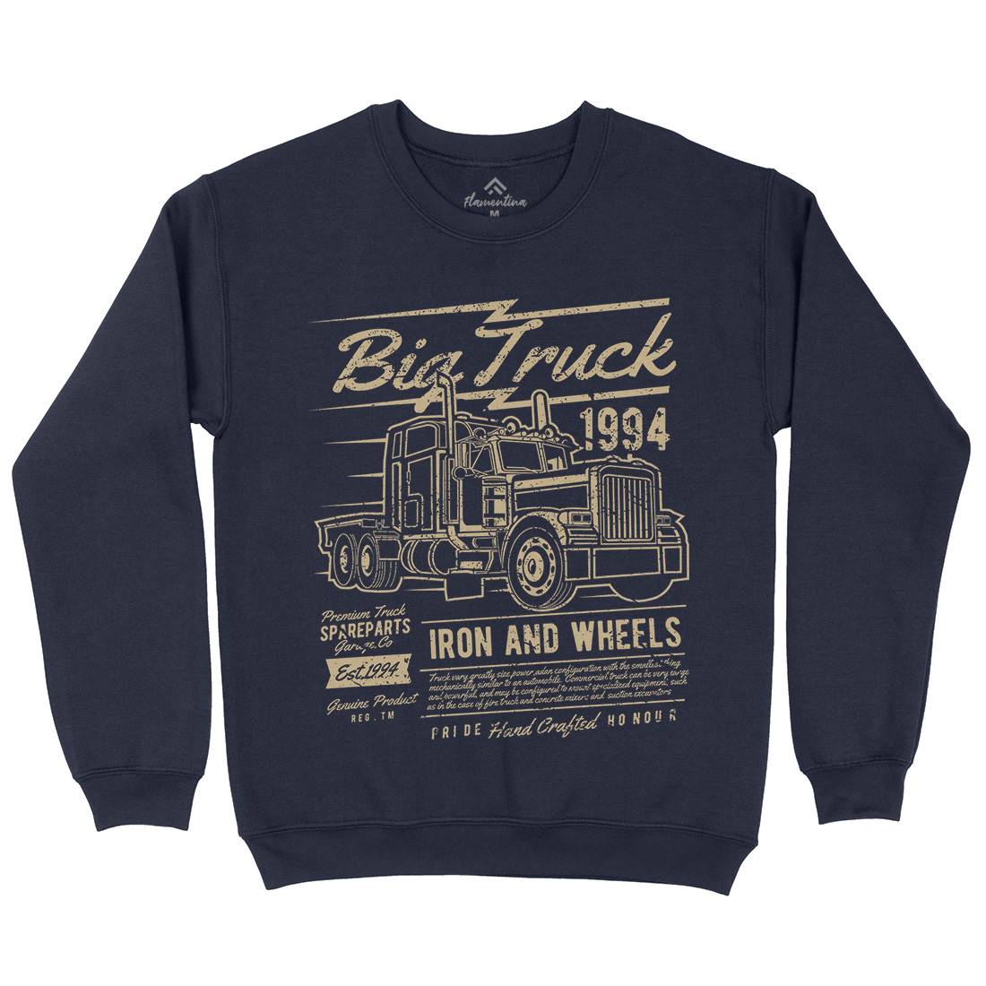 Big Truck Mens Crew Neck Sweatshirt Vehicles A014