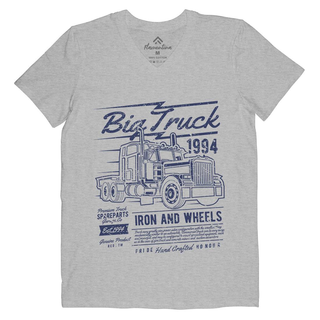 Big Truck Mens V-Neck T-Shirt Vehicles A014