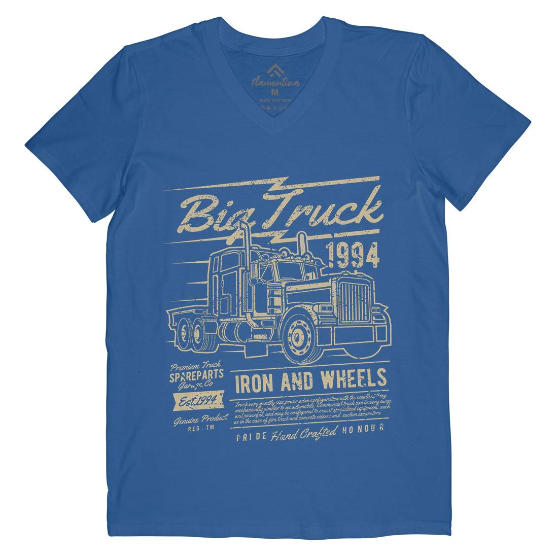 Big Truck Mens V-Neck T-Shirt Vehicles A014