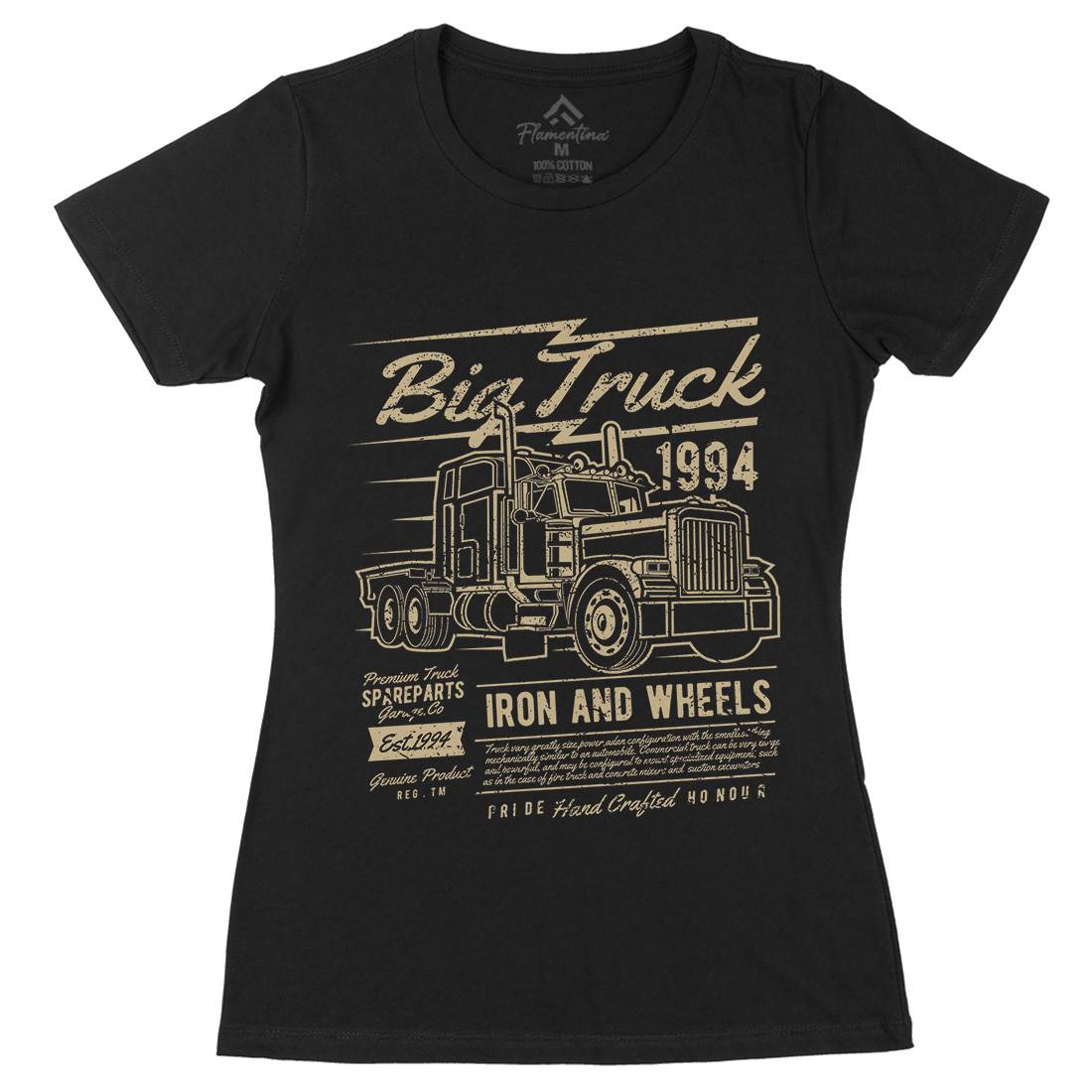 Big Truck Womens Organic Crew Neck T-Shirt Vehicles A014