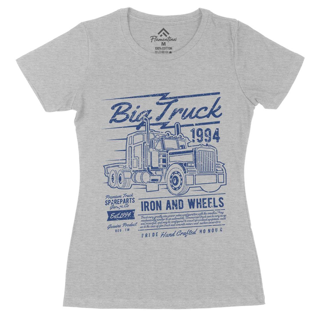 Big Truck Womens Organic Crew Neck T-Shirt Vehicles A014