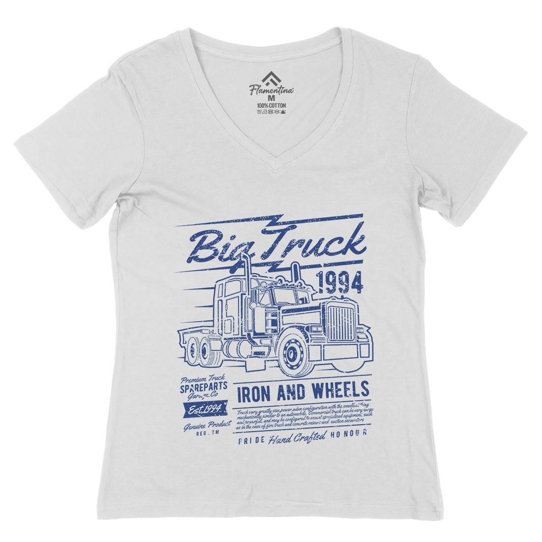 Big Truck Womens Organic V-Neck T-Shirt Vehicles A014