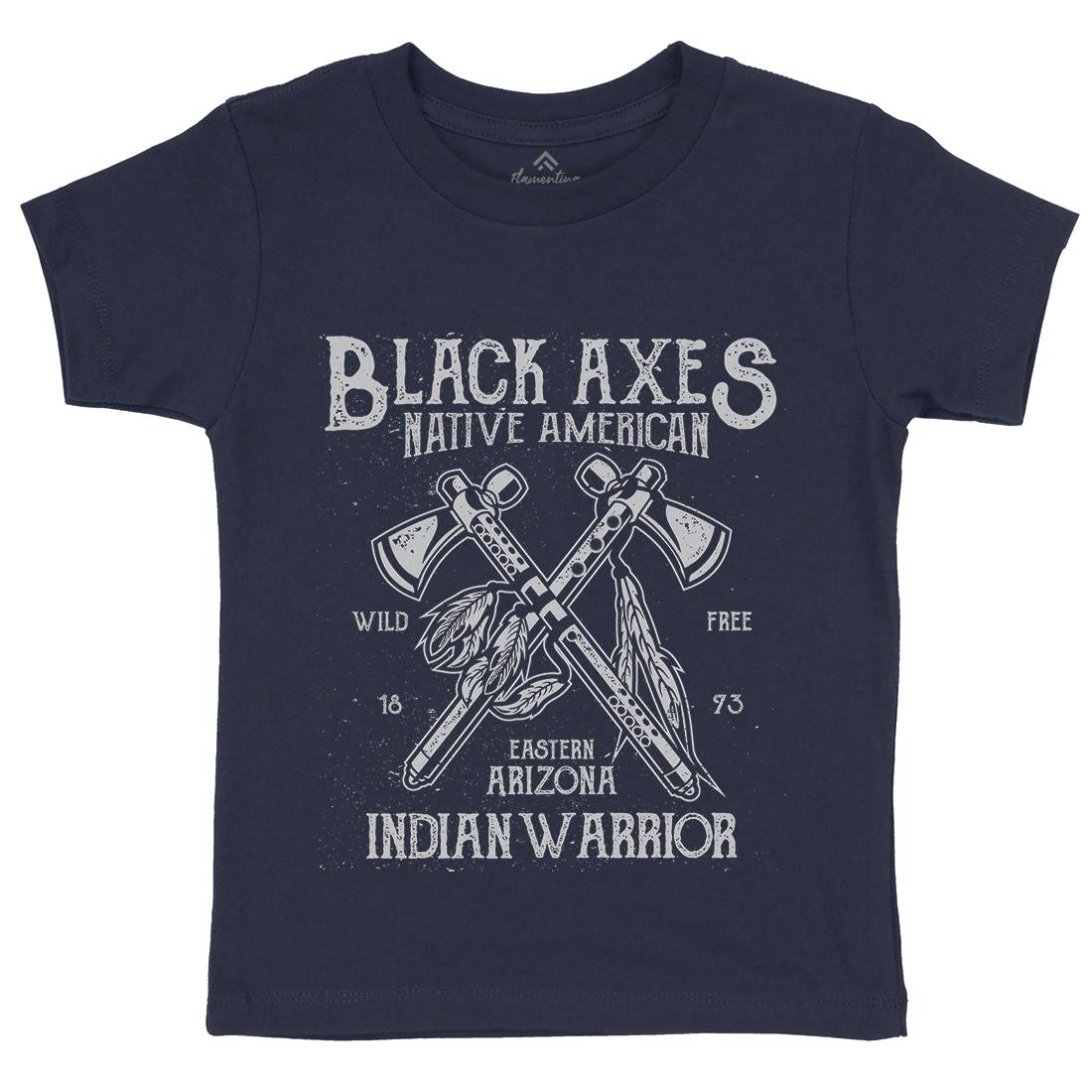 Black Axes Kids Crew Neck T-Shirt American A015