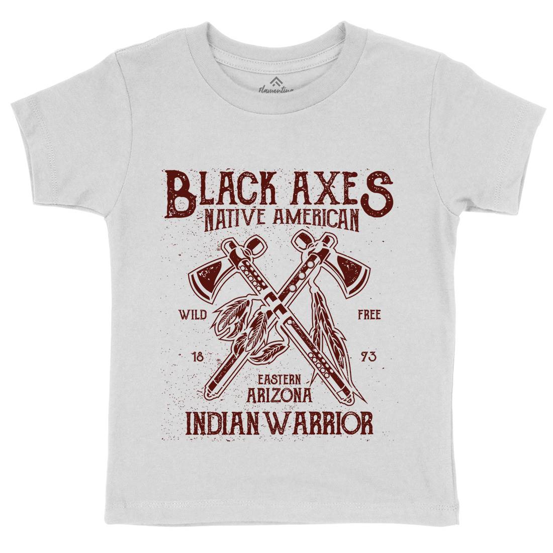 Black Axes Kids Organic Crew Neck T-Shirt American A015
