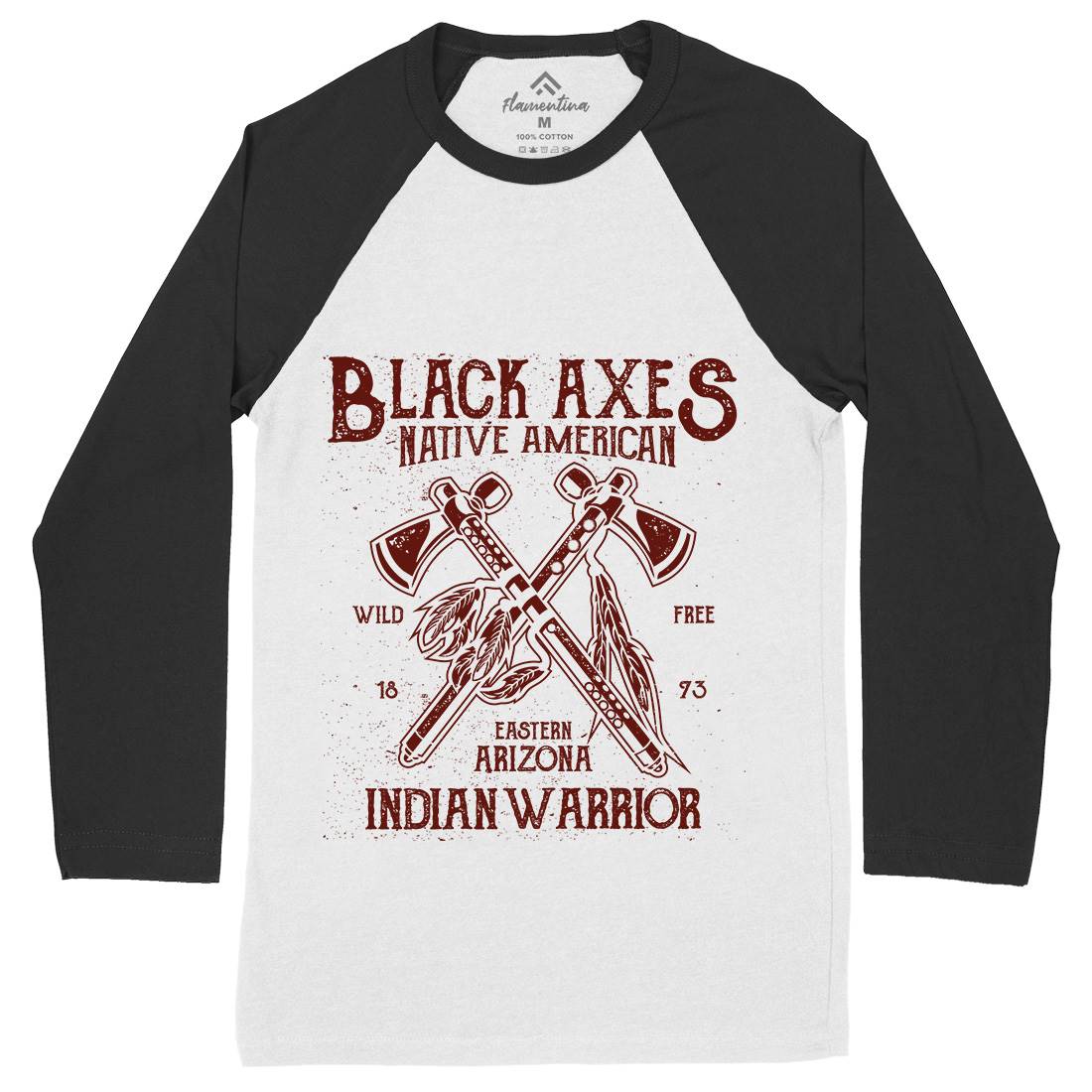 Black Axes Mens Long Sleeve Baseball T-Shirt American A015