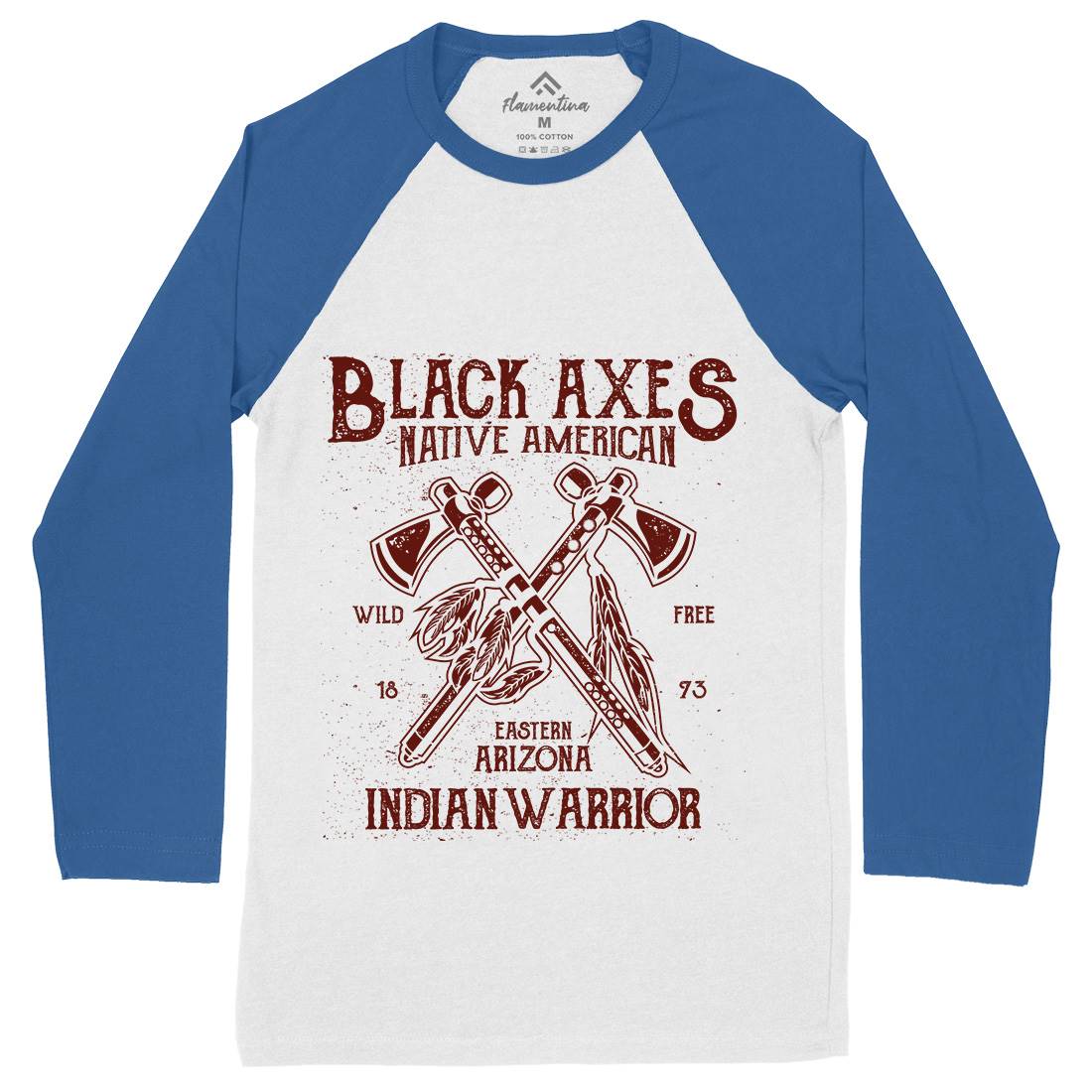 Black Axes Mens Long Sleeve Baseball T-Shirt American A015