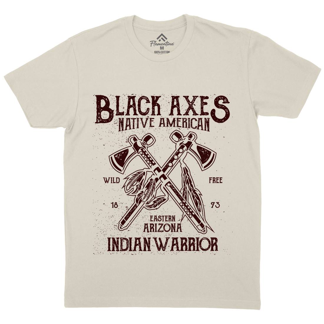 Black Axes Mens Organic Crew Neck T-Shirt American A015