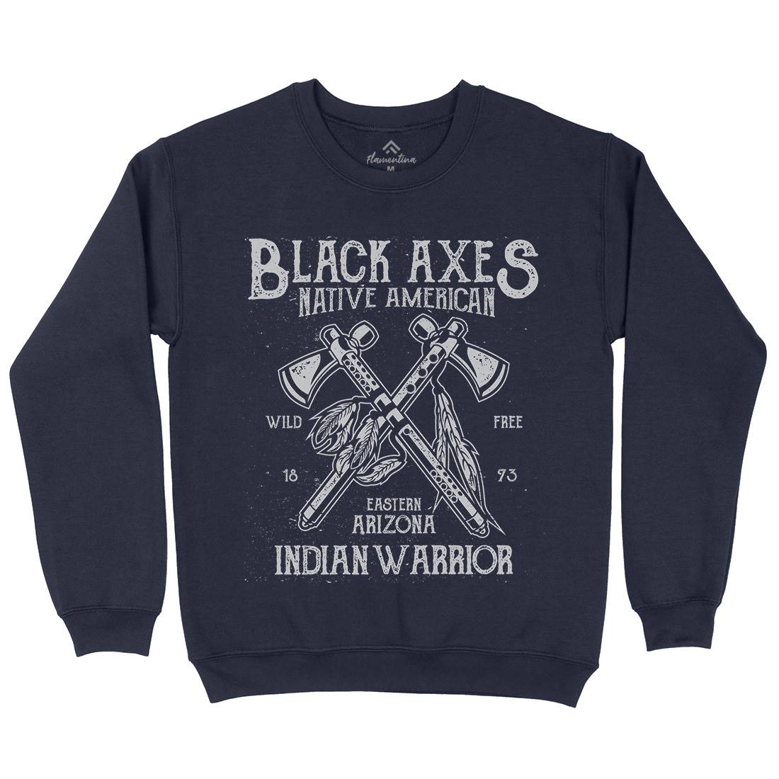 Black Axes Mens Crew Neck Sweatshirt American A015