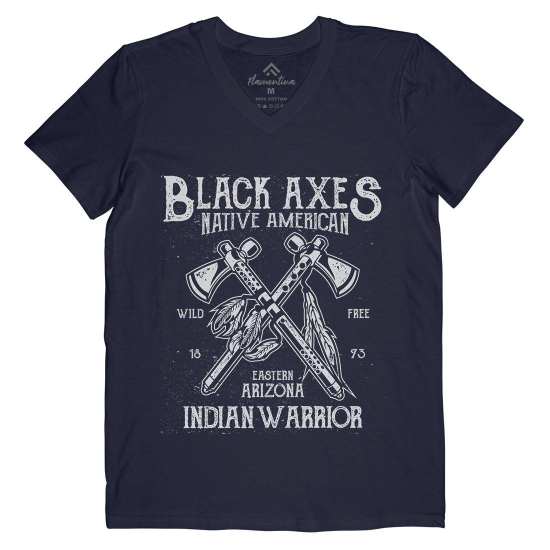 Black Axes Mens V-Neck T-Shirt American A015
