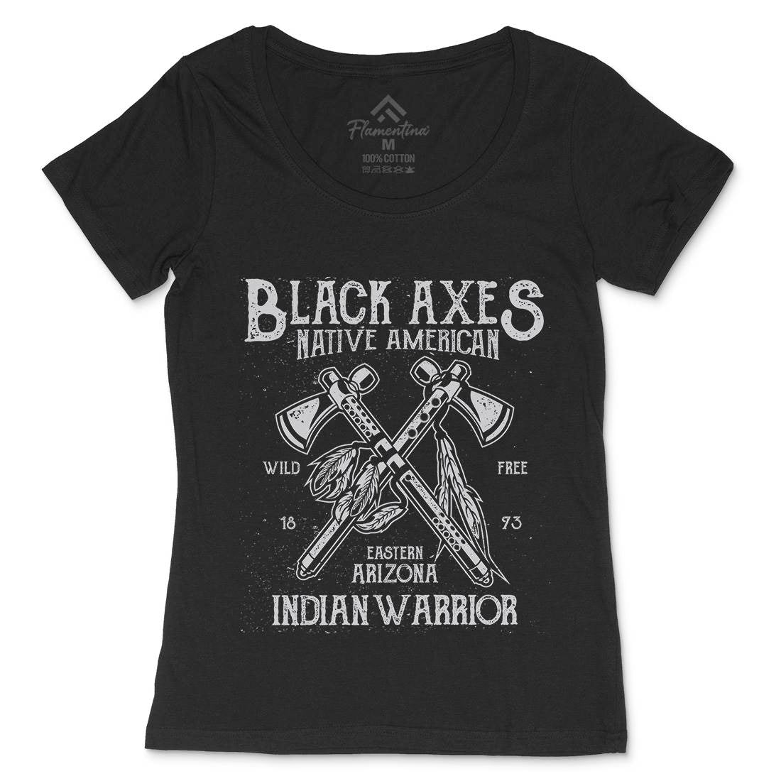 Black Axes Womens Scoop Neck T-Shirt American A015