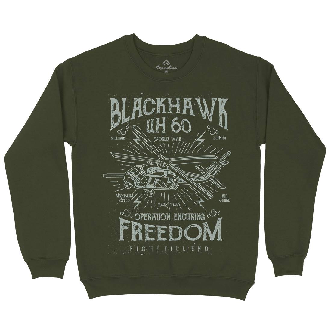 Blackhawk Mens Crew Neck Sweatshirt Army A016