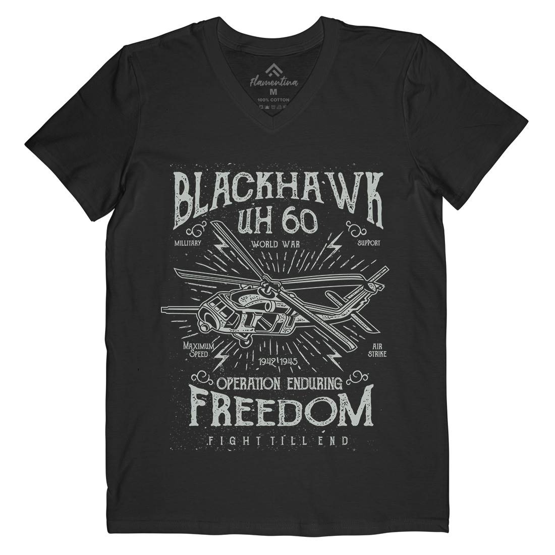 Blackhawk Mens V-Neck T-Shirt Army A016
