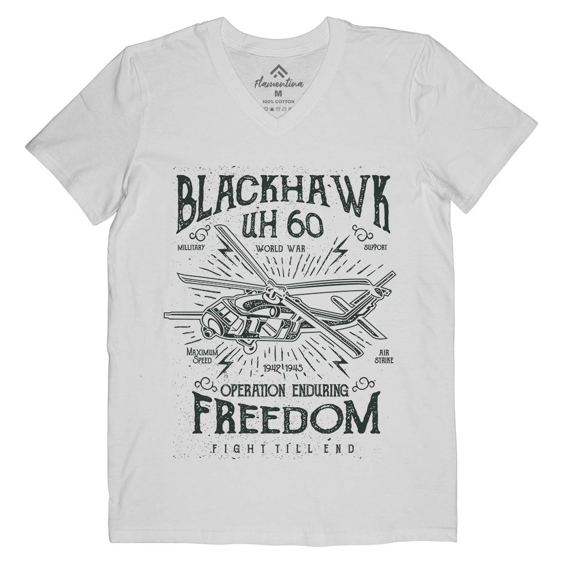 Blackhawk Mens Organic V-Neck T-Shirt Army A016