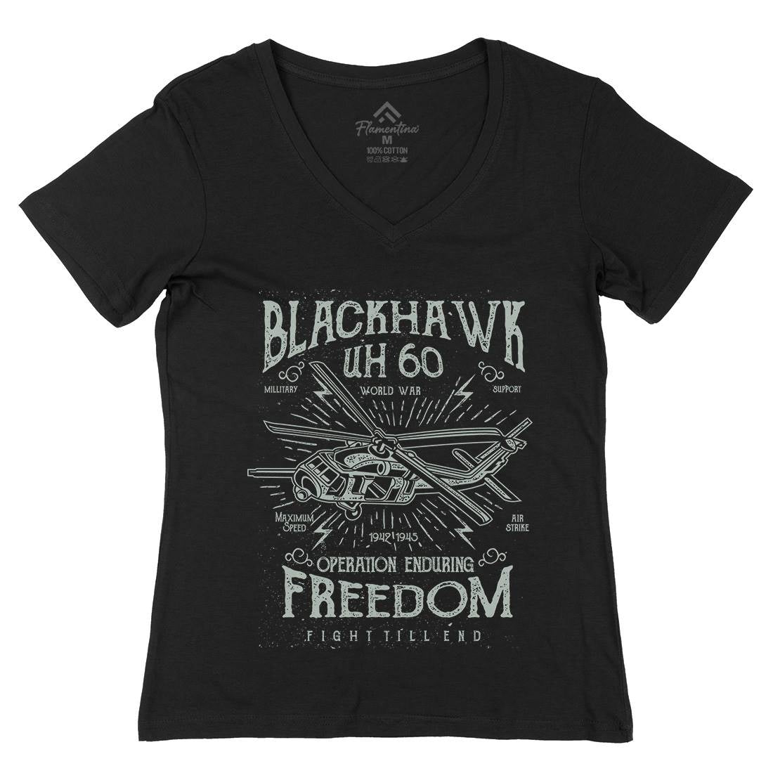 Blackhawk Womens Organic V-Neck T-Shirt Army A016