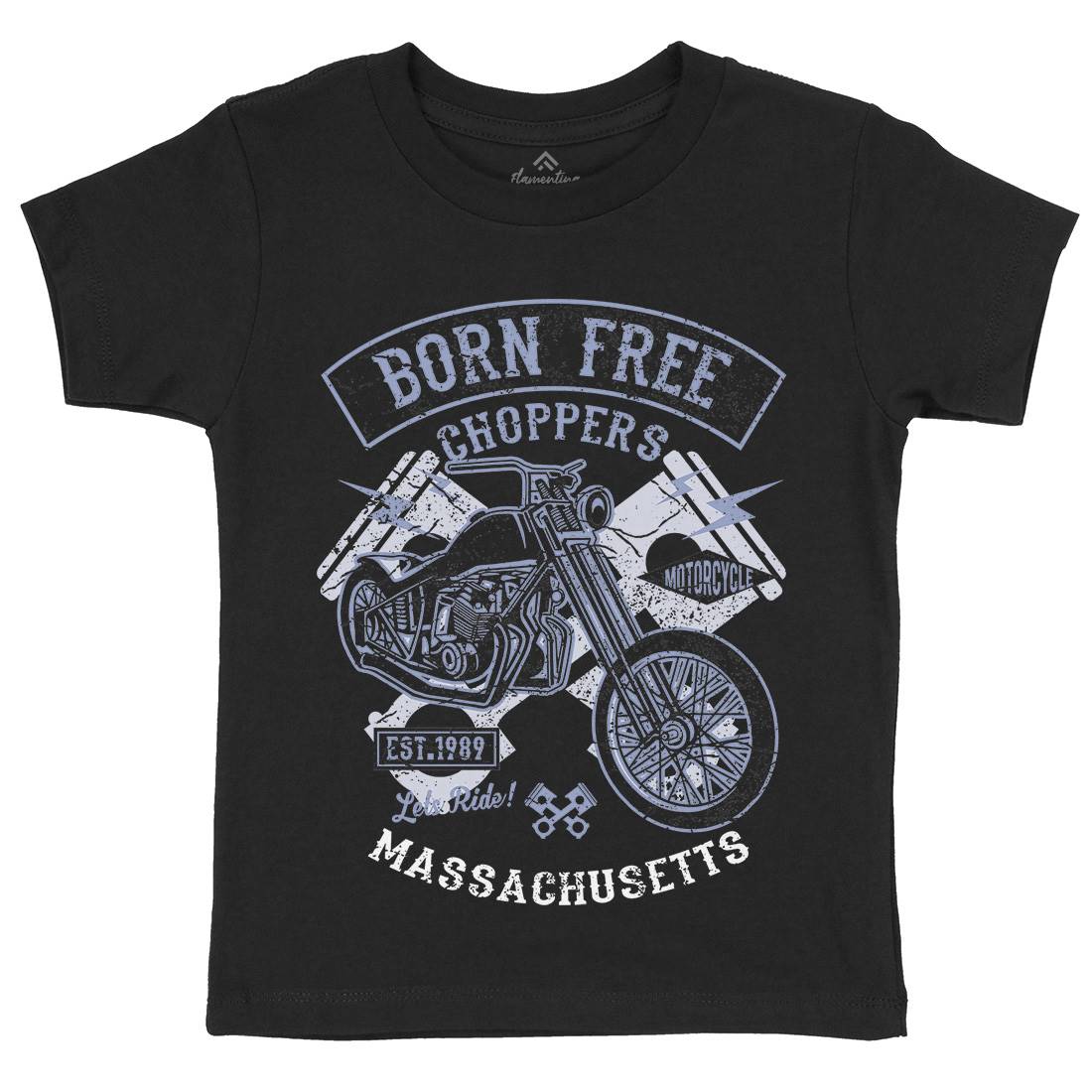 Born Free Choppers Kids Crew Neck T-Shirt Motorcycles A018