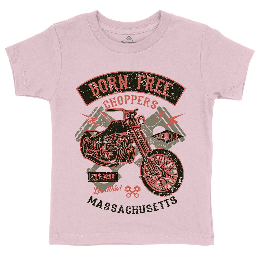 Born Free Choppers Kids Crew Neck T-Shirt Motorcycles A018