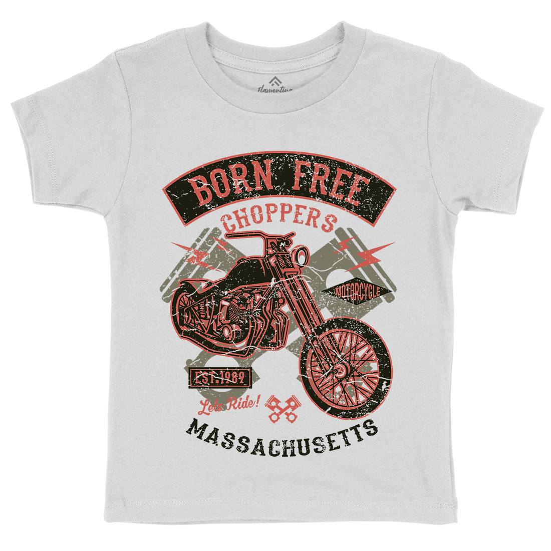 Born Free Choppers Kids Organic Crew Neck T-Shirt Motorcycles A018