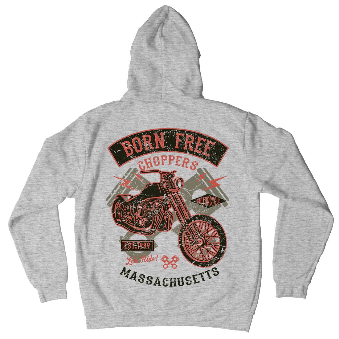 Born Free Choppers Mens Hoodie With Pocket Motorcycles A018